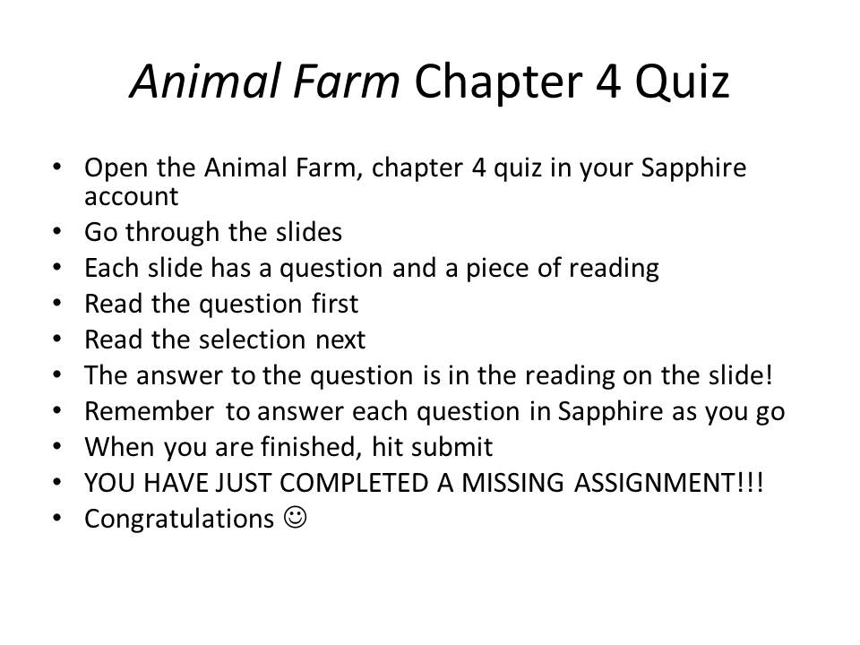 ANIMAL FARM HELP - Mrs. Twiddy's LAC Class